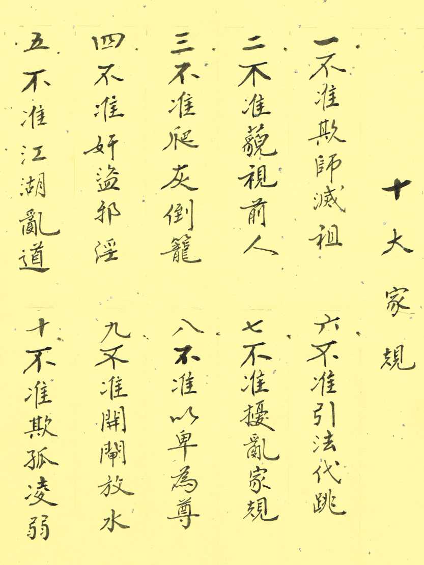 十大家規